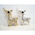 Silver or gold deer shaped crystal hair barrett...