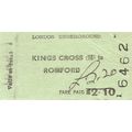 London Transport Edmondson Ticket - Kings Cross...