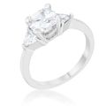 Shonda 1.8ct Clear CZ Rhodium Cushion Classic S...
