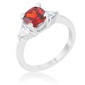 Shonda 1.8ct Ruby CZ Rhodium Cushion Classic St...