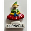 FRIDGE MAGNET - CORNWALL ELF ON TOADSTOOL