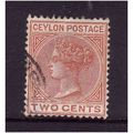 CEYLON 1883 SG 146 2c PALE BROWN FINE USED #6
