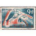 NIGERIA, BIRDS, Grey Parrot, blue 1969, 9d