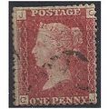 1858 SG43 1d Red Plate 167 Fine Used Check Lett...