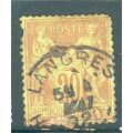 France 1876 - SG219 - 20c brown on yellow - Pea...