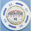 Ameristar. $1 Casino Chip. Vicksburg, MS. W80.