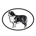 Dog Breed Oval Vinyl Car Decal Black & White St...