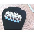 TURQUOISE BROWN WHITECOLOR 3 ROW STRETCH BEADED...