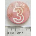 I am 3 Badge - pink