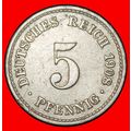 Ⰶ EAGLE (1890-1915): GERMANY ★ 5 PFENNIGS 1908A...