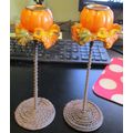 Pumpkin\Fall Candlestick Holders (2) 7 1/2"