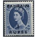 Bahrain 1953 SG89 1r on 1/6d Grey-Blue Unmounte...