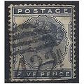 1881 SG169 5d Indigo Good Used Filler - cut per...