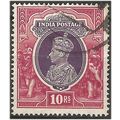 India 1937 SG262 10 Rupees Purple & Claret Fine...