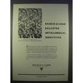1946 Bausch & Lomb Balcoted Metallurgical Objectives Ad