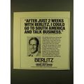 1979 Berlitz Language School Ad - After Just 2 Weeks
