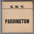 GREAT WESTERN RAILWAY LUGGAGE LABEL - PADDINGTO...