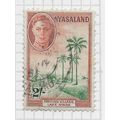 NYASALAND 1945 TWO SHILLINGS FISHING VILLAGE LA...