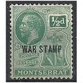 Montserrat 1917 SG61 1/2d Green WAR STAMP Mount...