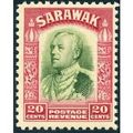 Sarawak KGV 1934 20c Green & Carmine Mounted Mint MM SG 116 stamp charles brooke