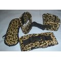 Sexy Black & Brown Leopard Print Handcuffs Ankl...