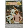 1983 Patons 7118 crochet sweater with slash nec...