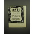 1951 Asti Restaurant Ad - Steaks our specialty