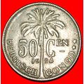 BELGIUM (1921-1929): BELGIAN CONGO★50 CENTIMES ...