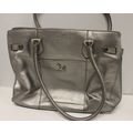 Emma Fox Silver Handbag, Quilted back exterior,...