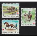 Finland Horses Finnish Red Cross Fund3v 1994 MN...