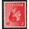 Sg458a 1d Scarlet ex booklet wmk inverted mint ...