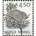 NORWAY, MAMMAL, Eurasian Beaver, Castor fiber, white 1989, 4.5kr