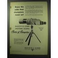 1950 Bausch & Lomb 60mm Spotting Scope Ad - Enj...