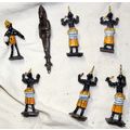 antique African Tribal art metal figures drumme...