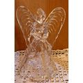 Vintage Heavy Clear Crystal Angel Playing Harp ...