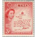 Malta QEII 1956 3d Rose Red Mounted Mint MM SG ...