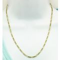 New 14K Solid Yellow Gold 3 mm Figaro White Pav...