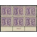 537, Mint F-VF LH 3¢ Plate Block of Six Stamps ...