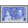 St Helena KGVI 1937 Coronation 3d Blue Unmounte...