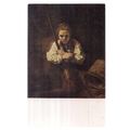 GIRL WITH BROOM by Rembrandt unused postcard Na...