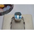 4.0ct 11X9mm Emerald Cut Blue Topaz Sterling Si...