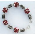 Bracelet #009 metal & lacquer metal bead 8.25 i...