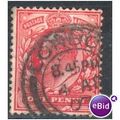 GB stamps 1902-10 KEV11 - 1d SG219 London 87