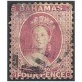 Bahamas 1863 SG27 4d Dull Rose Good Used (thin) ..