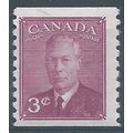 Canada 1950 SG421 3c Purple Coil Stamp Imperf x...