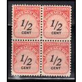 J88 1/2c Postage Due Fine MNH Blk/4 O7060