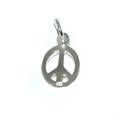 Sterling Silver Small Peace Sign Charm Pendant