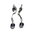 Sterling Silver twisted dangle Earrings with Cr...