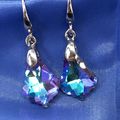 Earrings Blue/Purple Swarovski Crystal Wire Hoo...