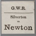GREAT WESTERN RAILWAY LUGGAGE LABEL - NEWTON fr...